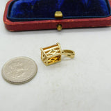 Sterling Silver Orange Quartz Charm Pendant Vintage c1970