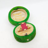 9ct Yellow Gold & 2ct Synthetic Ruby Dress Ring Antique c1920 Art Deco