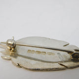 Sterling Silver Feather Form Brooch Pin Vintage 2005 London 'SMB'