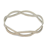 Sterling Silver Woven Design Solid Bangle Vintage c1990