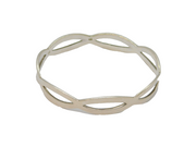 Sterling Silver Woven Design Solid Bangle Vintage c1990