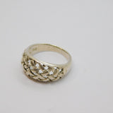 Sterling Silver Plait Patterned Rounded Front Dress Ring Vintage c1970 Size O