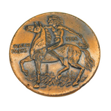 WW1 Bronze 'Nach Paris 1914' Anti-War German Zeppelin Victims Medal Antique