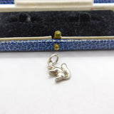 Sterling Silver Squirrel Nibbling a Nut Charm Pendant Vintage c1970