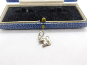 Sterling Silver Squirrel Nibbling a Nut Charm Pendant Vintage c1970