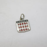 Sterling Silver Enamel Monaco Charm Pendant Vintage c1970