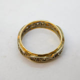 9ct Yellow Gold & Sterling Silver Paste Set Eternity Ring Antique c1920s Deco
