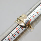 Sterling Silver Feather Design Studio Style Band Dress Ring Vintage c1970 Size Q