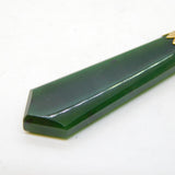 20th Century New Zealand 9ct Gold & Nephrite Jade Drop Pendant Antique c1920s