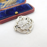 Victorian Sterling Silver Swirl & Floral Pattern Brooch Antique c1860 Kitemark
