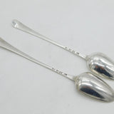 George III Sterling Silver Pair of Crested Basting Spoons Antique 1769 London