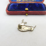 New Zealand Sterling Silver Abalone Set Kiwi Brooch Pin Antique c1930 Art Deco