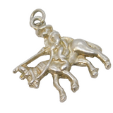 Sterling Silver Royal Medieval Jouster Charm Pendant Vintage c1970