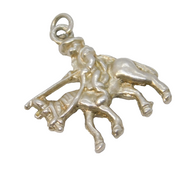 Sterling Silver Royal Medieval Jouster Charm Pendant Vintage c1970