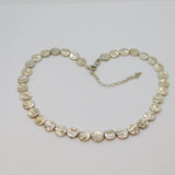 Sterling Silver Planished Lentil Disc Bead Strung Studio Necklace Modern c2000