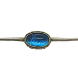 Sterling Silver Art Deco Morpho Butterfly Wing Oval Bar Brooch Antique c1920's