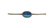 Sterling Silver Art Deco Morpho Butterfly Wing Oval Bar Brooch Antique c1920's