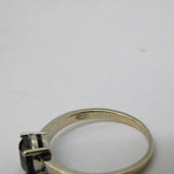 9ct White Gold & 0.6ct Black Diamond Solitaire Ring Vintage Sheffield