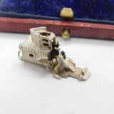 Sterling Silver Openable Church on Wedding Day Charm Pendant Vintage c1970