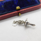Sterling Silver Ballerina Charm Pendant Vintage c1970
