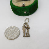 Sterling Silver Wedding Couple Charm Pendant Vintage c1970