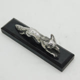 Cast Sterling Silver Running Fox Figurine or Trophy on Plinth Vintage London