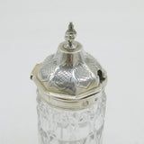 Victorian Sterling Silver & Cut Glass Cruet Pot Antique c1840 Sheffield