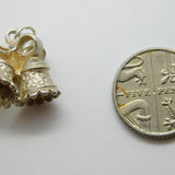 Sterling Silver Wedding Bells Charm Pendant Vintage c1970