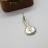 Sterling Silver Banjo Guitar Charm Pendant Vintage c1970