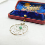 Sterling Silver Dream Catcher with Turquoise Bead Charm Pendant Vintage c1970
