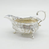 George II Sterling Silver Floral Pattern Sauce Boat Antique 1746 London