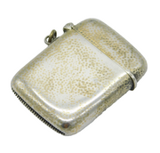 Edwardian Sterling Silver Snakeskin Pattern Vesta Case Antique 1903 Birmingham