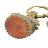 Georgian Gilt Metal Watch Key & Intaglio Fob Seal Depicting Atlas Antique c1820s