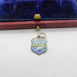 Sterling Silver and Enamel Gt Yarmouth Travel Shield Charm Pendant Vintage c1970