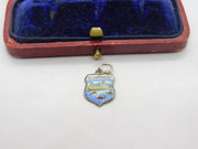 Sterling Silver and Enamel Gt Yarmouth Travel Shield Charm Pendant Vintage c1970