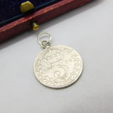 Sterling Silver Authentic Threepence Charm Pendant Early 20th Century 1912