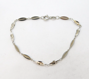 Sterling Silver Shimmering Link Pattern Bracelet Vintage c1990s