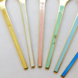 Egon Lauridsen Set of Sterling Silver Gilt & Enamel Demitasse Spoons Vintage