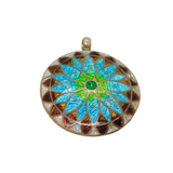 Sterling Silver Theo Fennell Colourful Enamel Disc Pendant Modern 2011 London