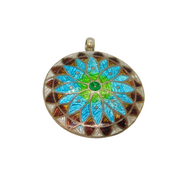 Sterling Silver Theo Fennell Colourful Enamel Disc Pendant Modern 2011 London