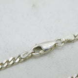 Sterling Silver Flat Curb Link Chain Necklace Vintage c1970s 18" Length