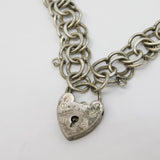 Sterling Silver Chunky Curb Link Charm Bracelet Vintage 1978 London