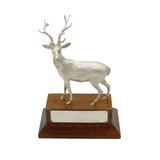 Sterling Silver Stag Deer Presentation Trophy on Wood Vintage 1995 London