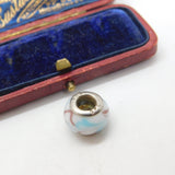 Sterling Silver and Ceramic Bead Charm Pendant Vintage c1970