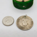 Sterling Silver Jamaica Half Penny Coin Charm Pendant Antique c1910
