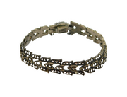 Sterling Silver Marcasite Art Deco Floral Pattern Bracelet Antique c1930