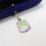 Sterling Silver & Enamel Windsor Castle Shield Charm Pendant Vintage c1970
