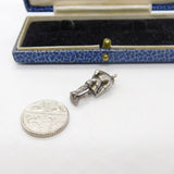 Sterling Silver Football or Soccer Player Charm Pendant Vintage c1970