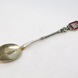 German .800 Silver & Enamel Hamburg Terminal Teaspoon Antique c1920