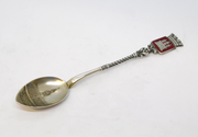 German .800 Silver & Enamel Hamburg Terminal Teaspoon Antique c1920
